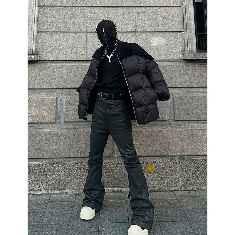 Nigo темный стиль меховой пуховик - Фотография_4