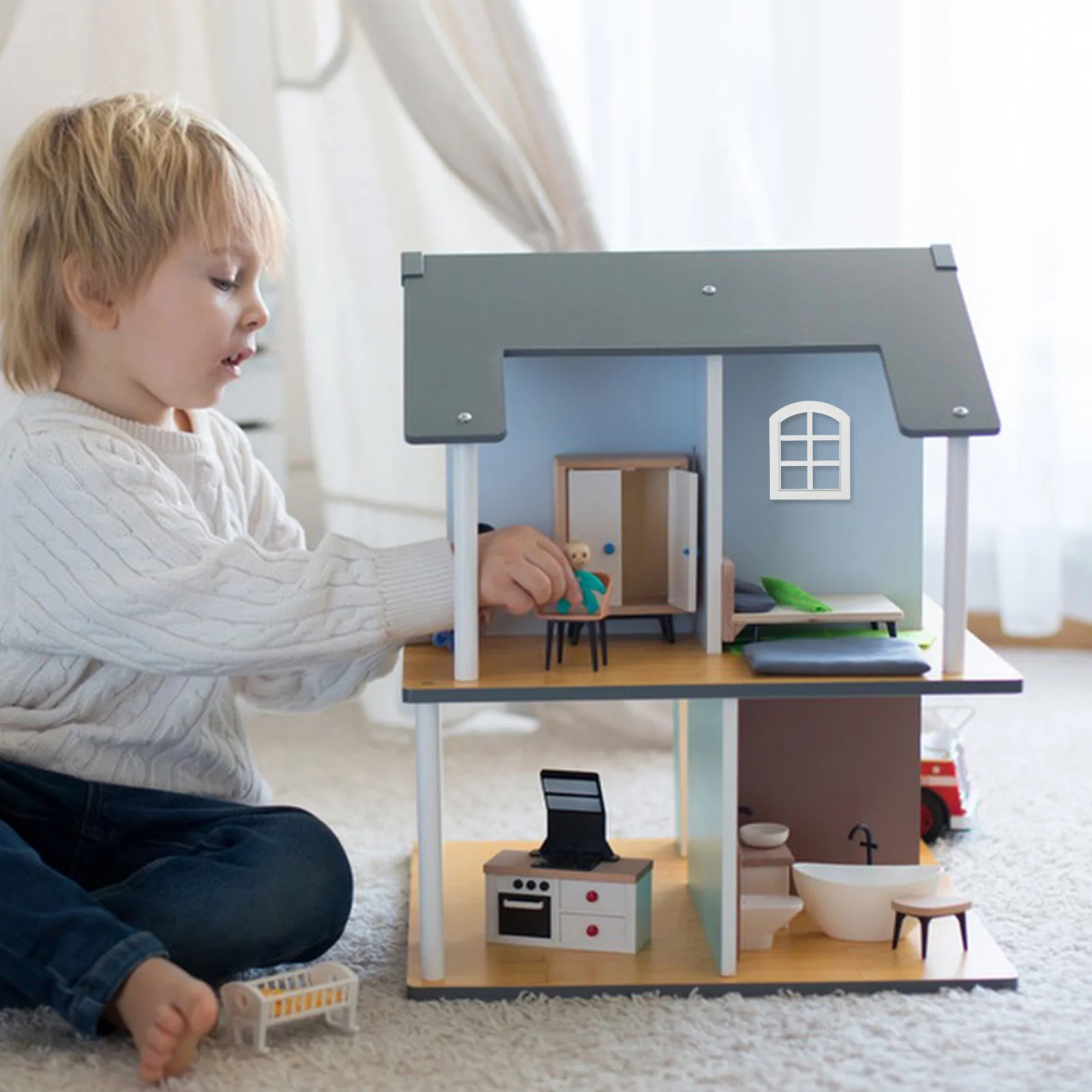 Миниатюрные деревянные окна для кукольного домика в масштабе 1 - Фотография_3