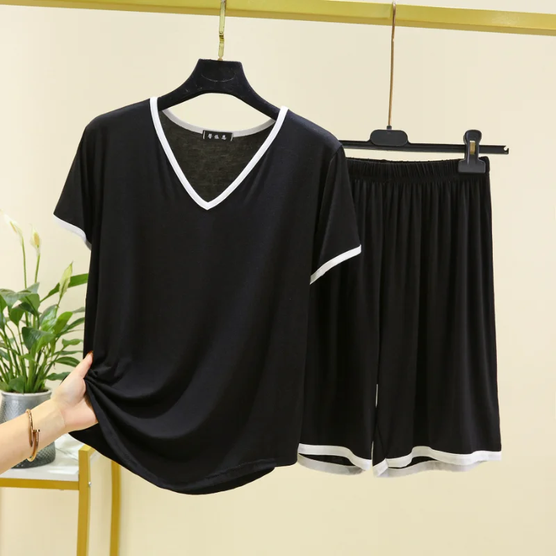 Летний новый женский пижамный костюм из модала - Фотография_5