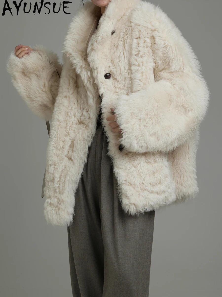 Ayunsue, женская шуба из натуральной овчины - Фотография_3