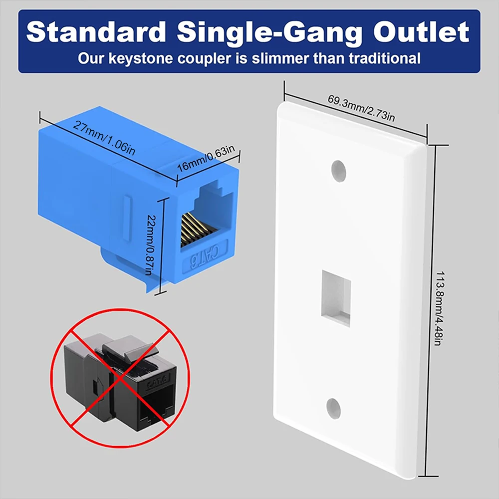 Natalink 1 упаковка cat 6 настенная панель ethernet - Фотография_5