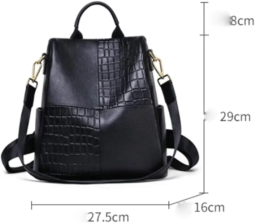 Кожаный женский рюкзак с защитой от кражи - Фотография_2