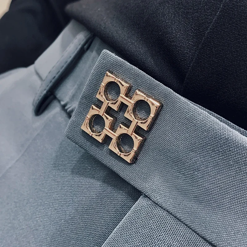 Мужские повседневные облегающие классические брюки - Фотография_5