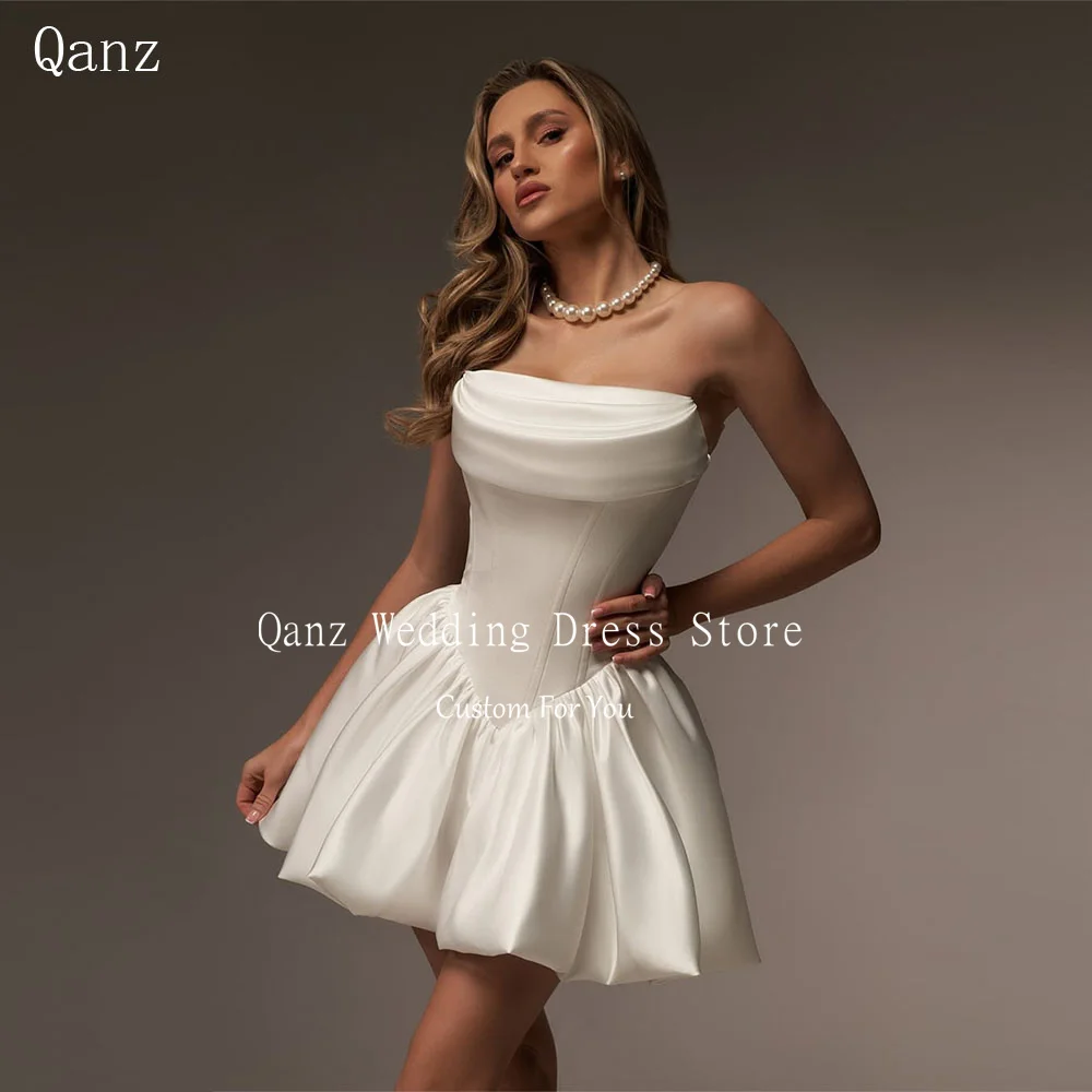 Qanz винтажные атласные свадебные
