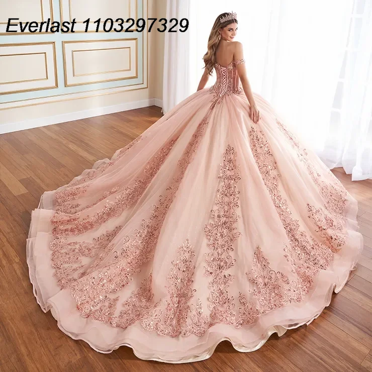 Evlast индивидуальное румяно-розовое платье quinceanera - Фотография_2