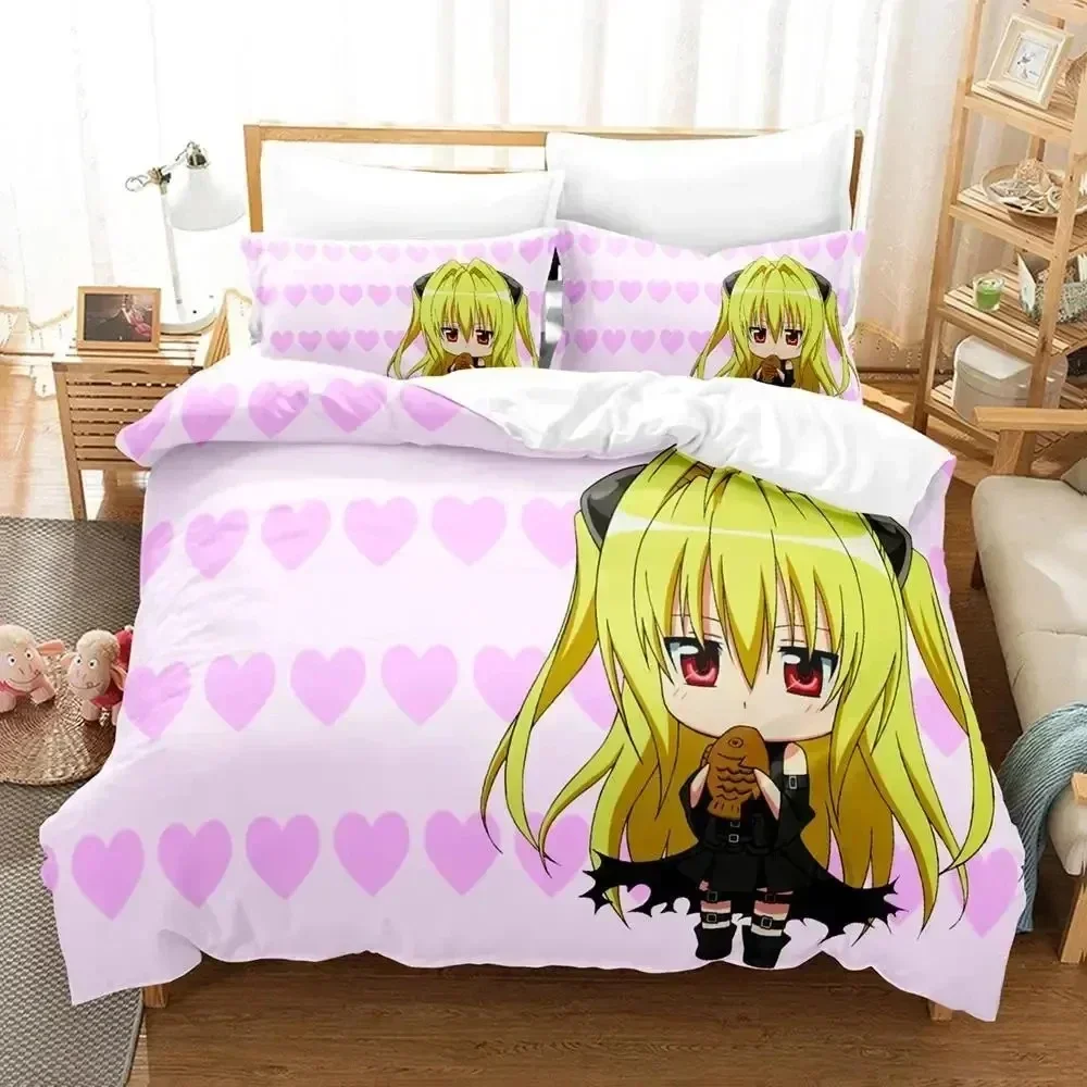 Комплект постельного белья с 3d принтом мультфильмов yami to love-ru - Фотография_2