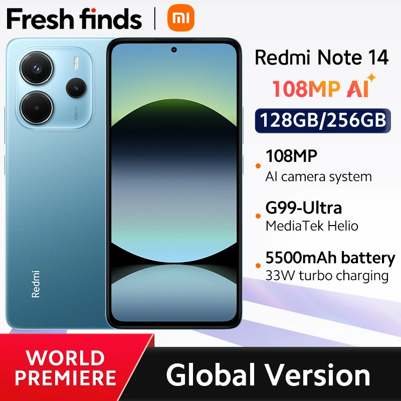 Глобальная версия redmi note 14 mediatek helio g99-ultra 108mp ai-камера 6