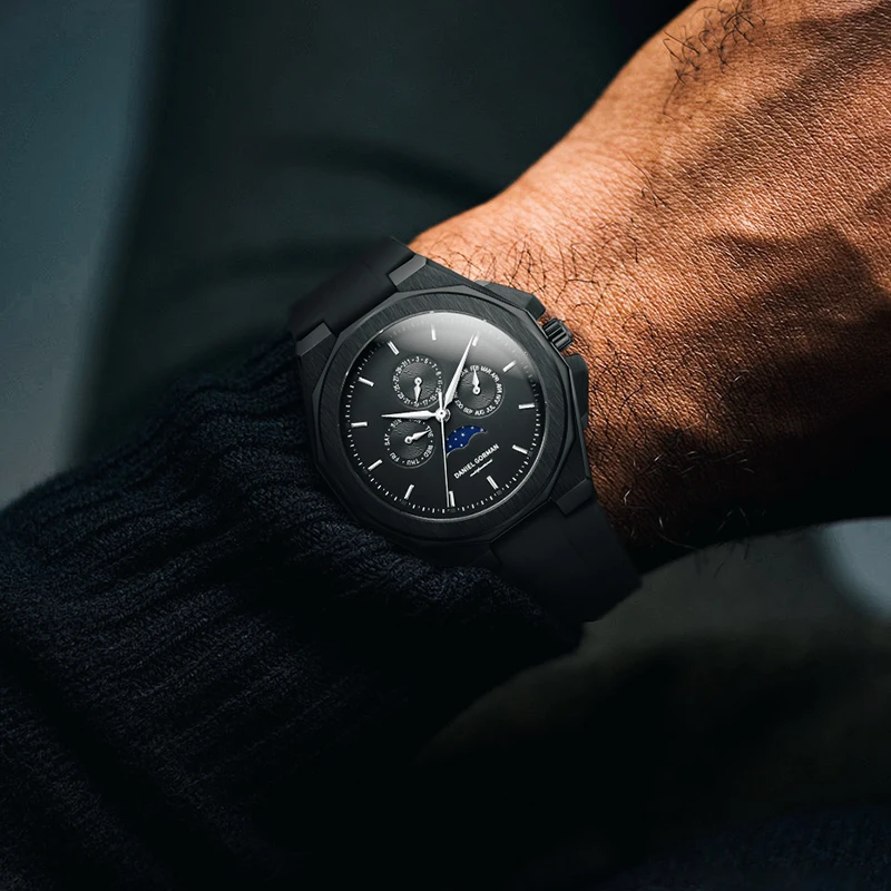 Роскошные часы daniel gorman - 2026 с лунным циферблатом и стрелками - Фотография_2