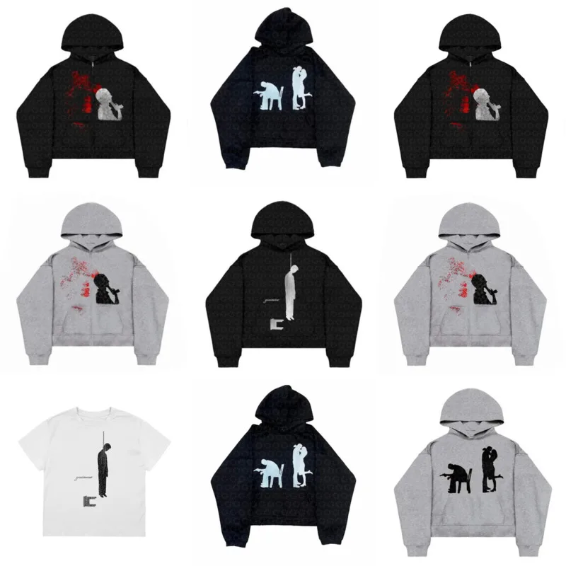 Толстовка с принтом для мужчин в стиле панк