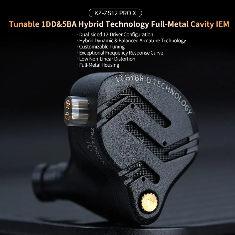 Kz zs12 pro x металлические наушники - Фотография_4