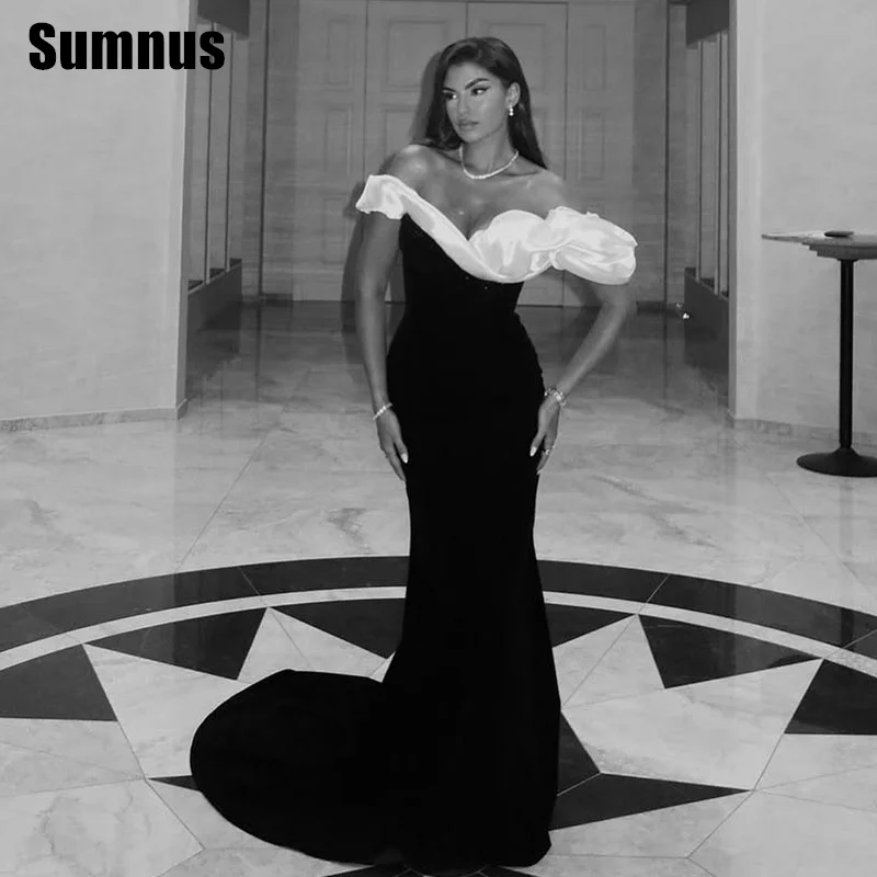 Sumnus элегантное черно-белое платье