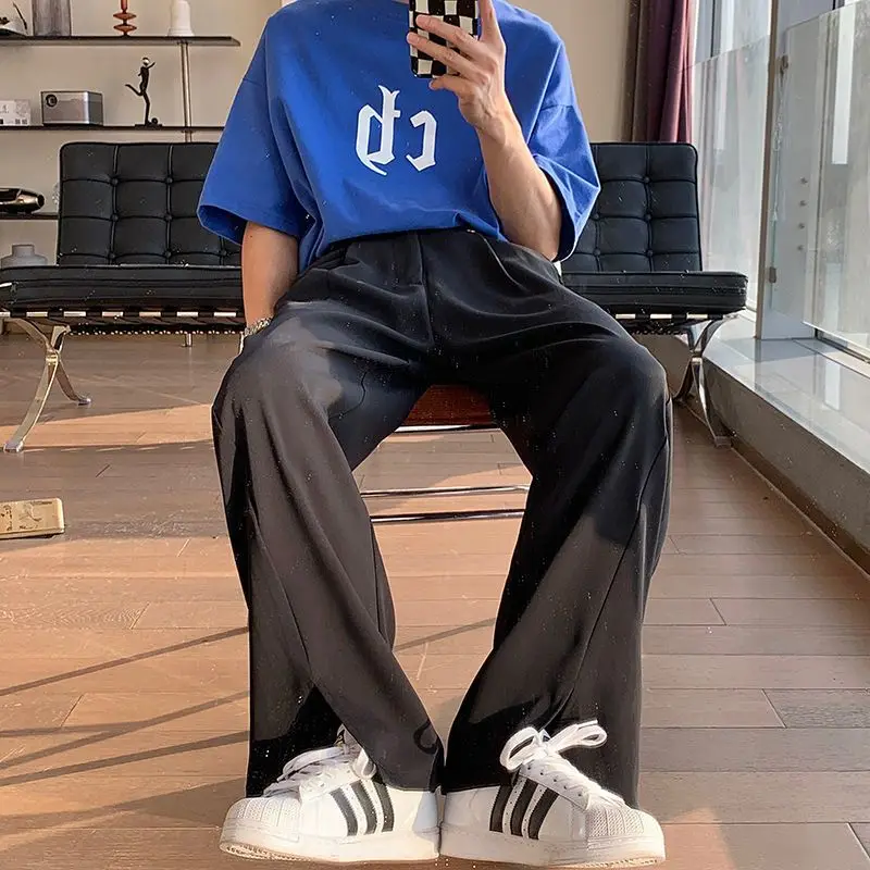 Молния корейская мода широкие брюки - Фотография_3