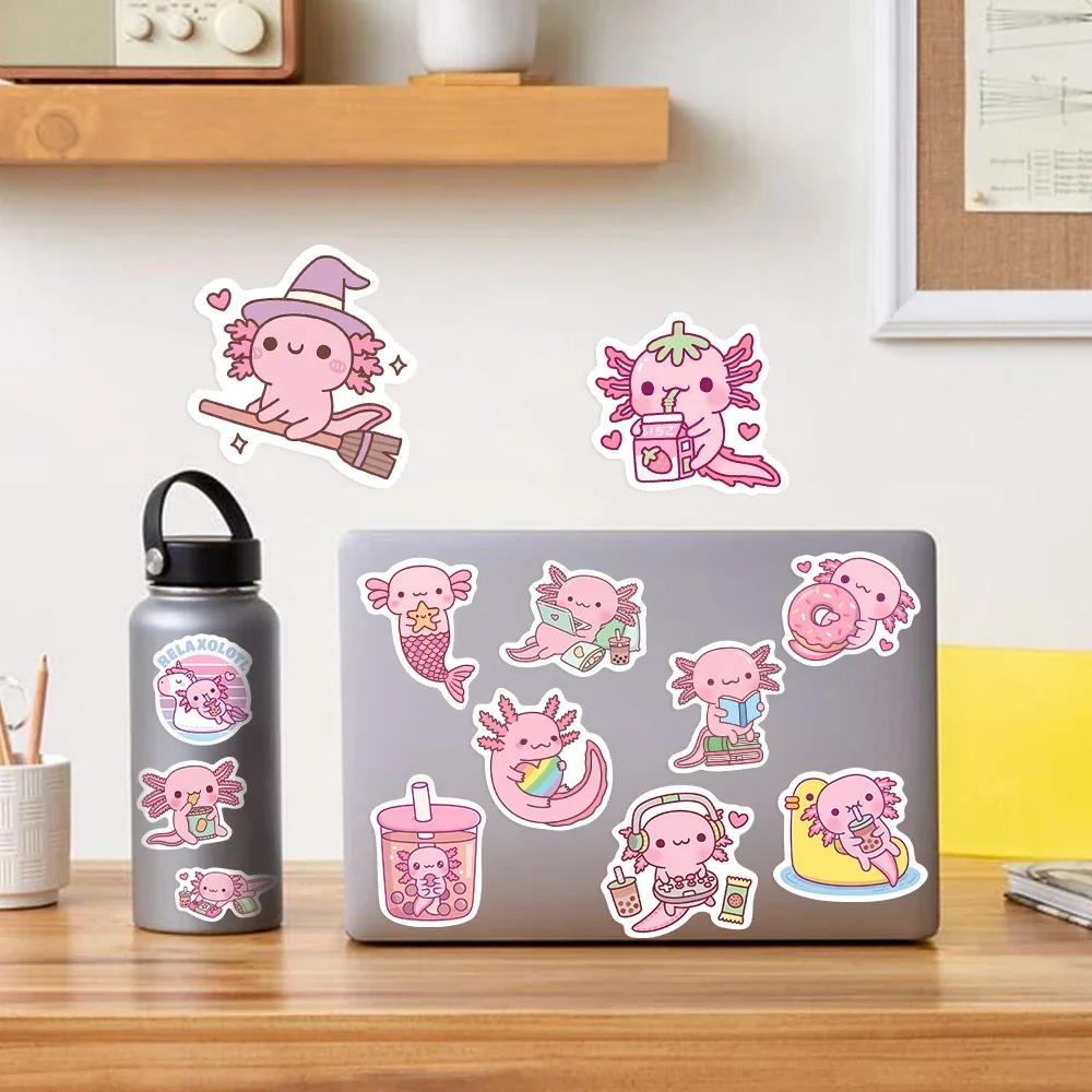 Kawaii мультфильм аксолотль наклейки - Фотография_5