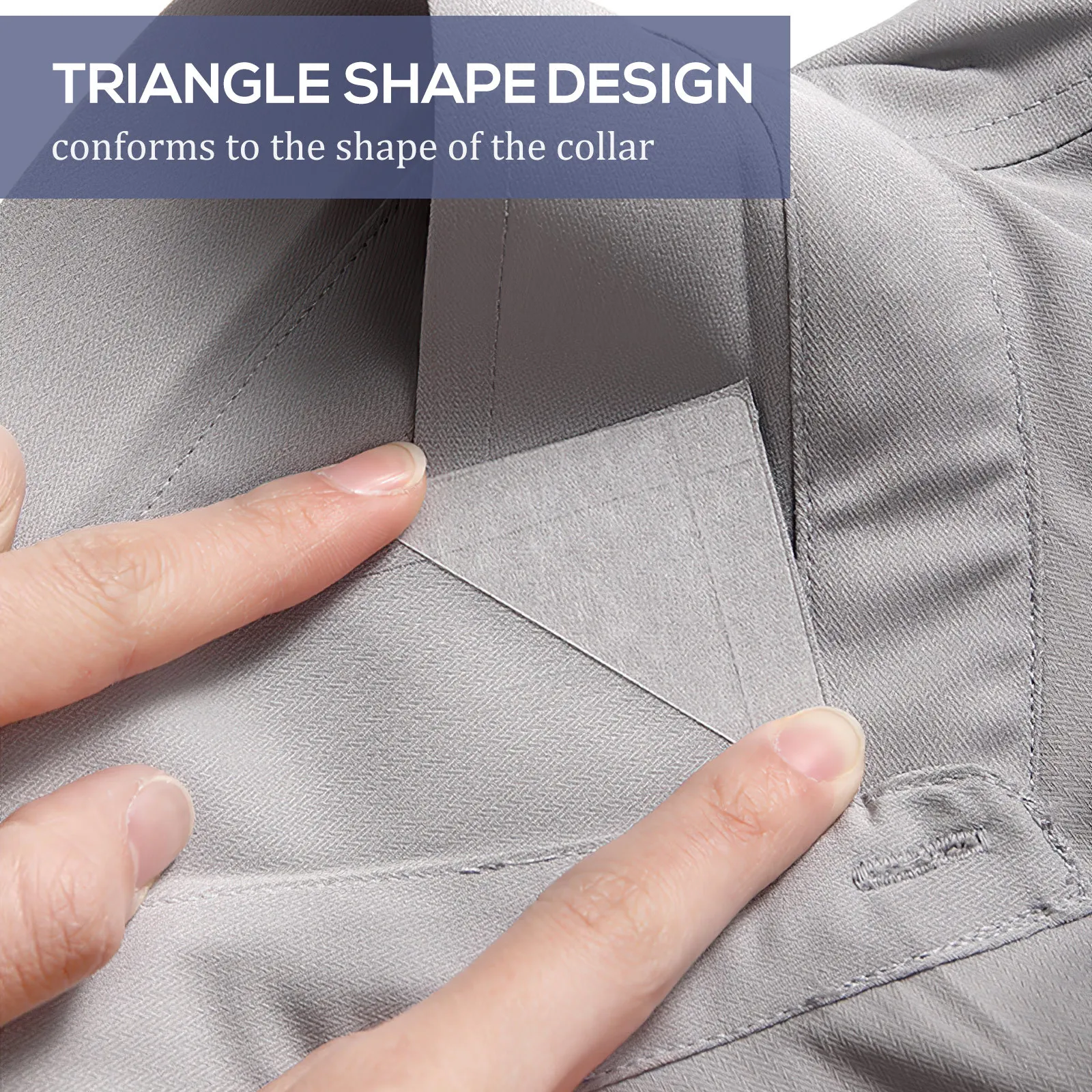 Прозрачные треугольные наклейки для воротника рубашки - Фотография_6