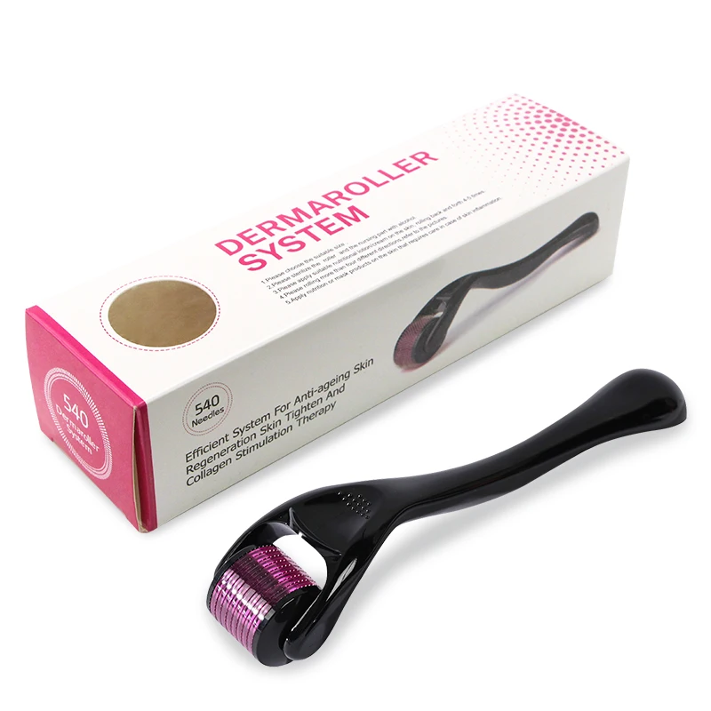 Фиолетовый, черный ролик derma roller из нержавеющей стали 540