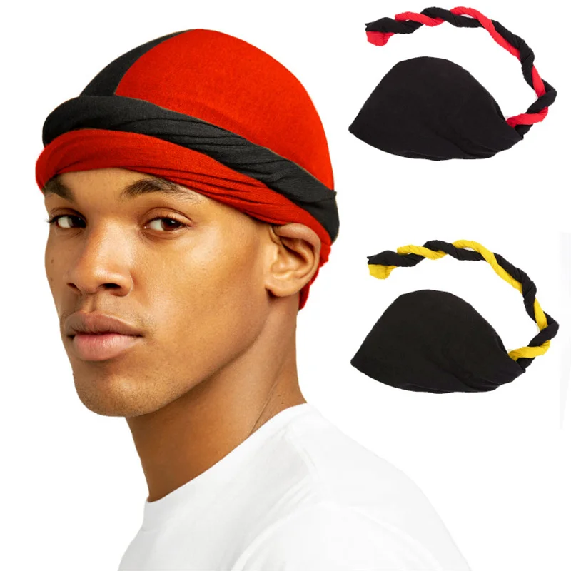 Эластичный двухцветный тюрбан durag для мужчин