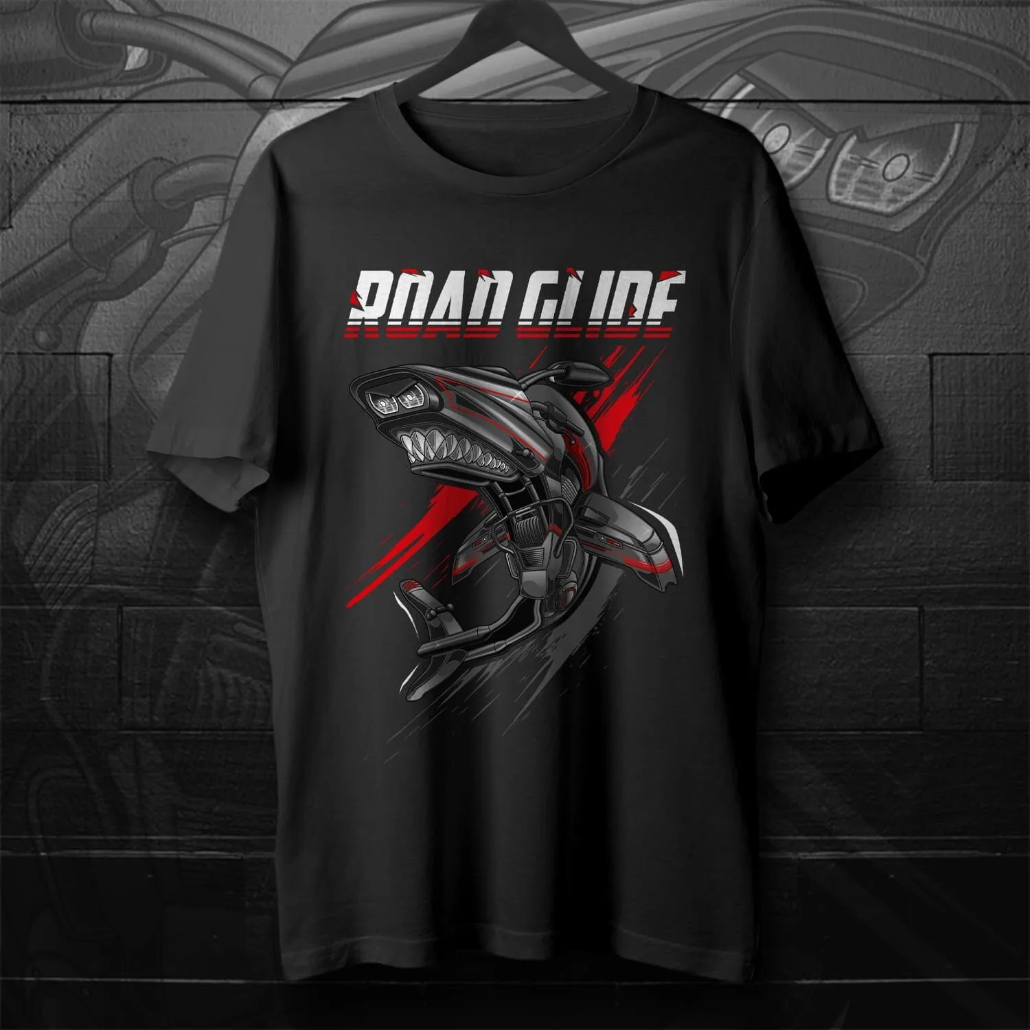 H-d road glide мотоциклетная футболка в стиле акулы - Фотография_3