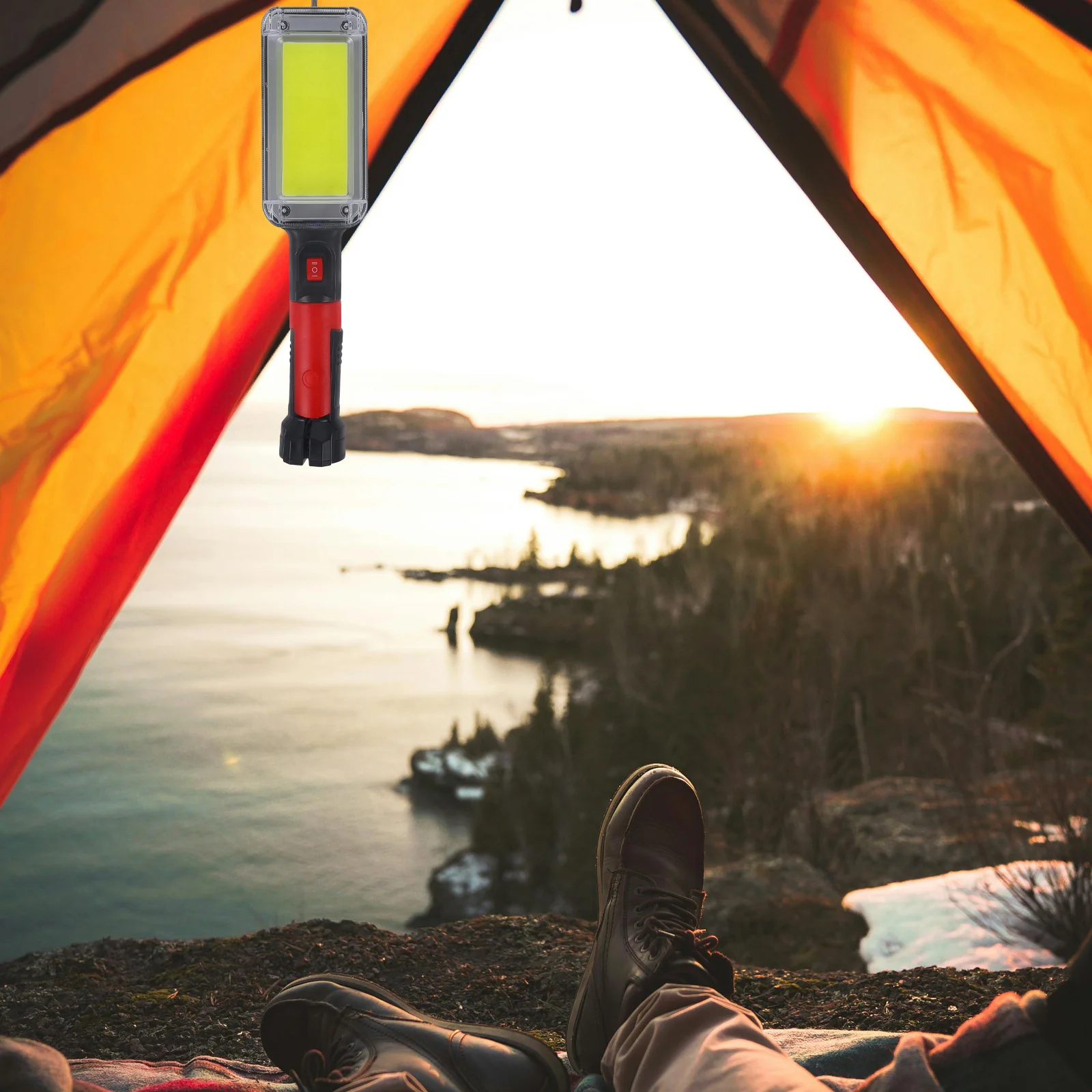 1 комплект, перезаряжаемый светодиодный рабочий фонарь - Фотография_5