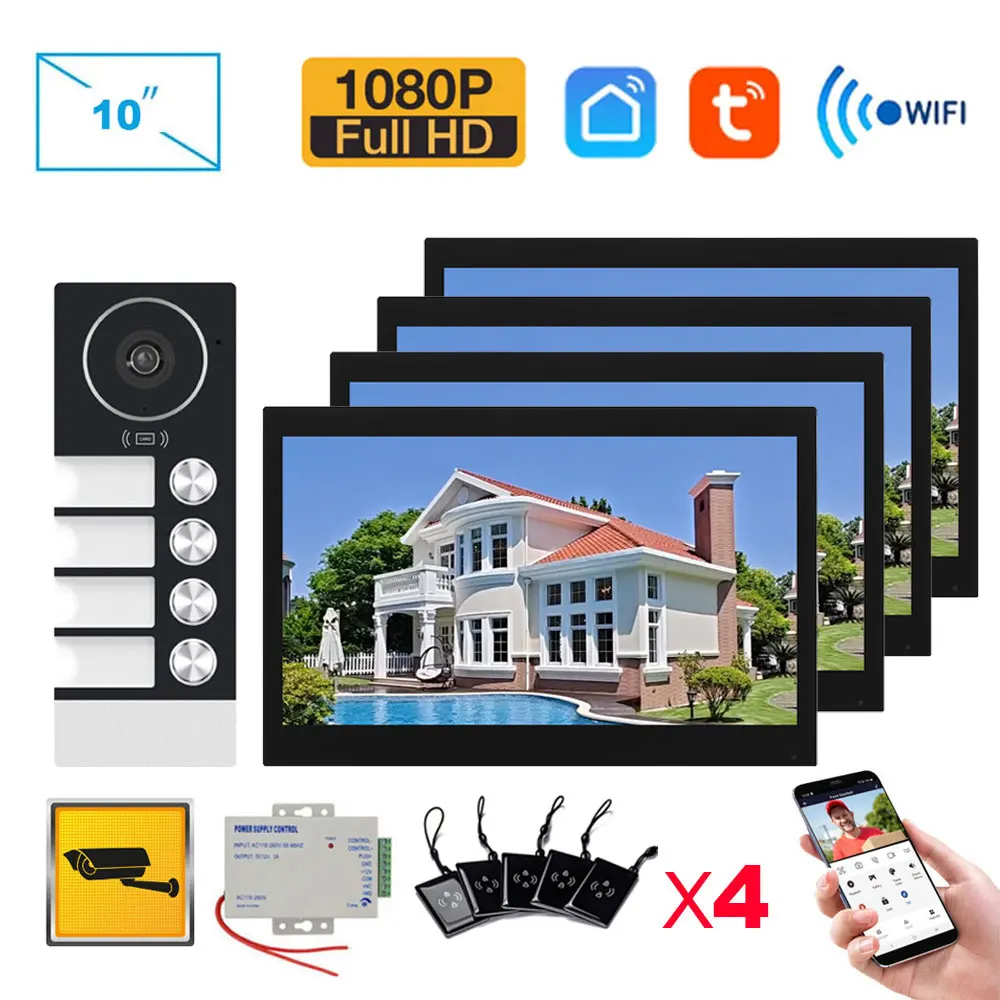Wi-fi 10-дюймовый видеодомофон