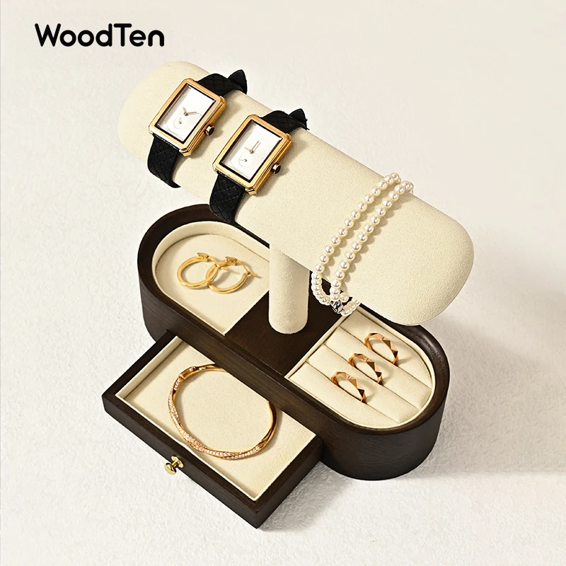 Woodten подставка для часов из цельного дерева с выдвижными ящиками - Фотография_3