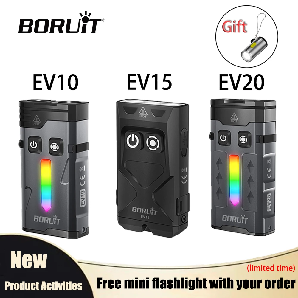 Boruit ev20 уф-светодиодный брелок-фонарик