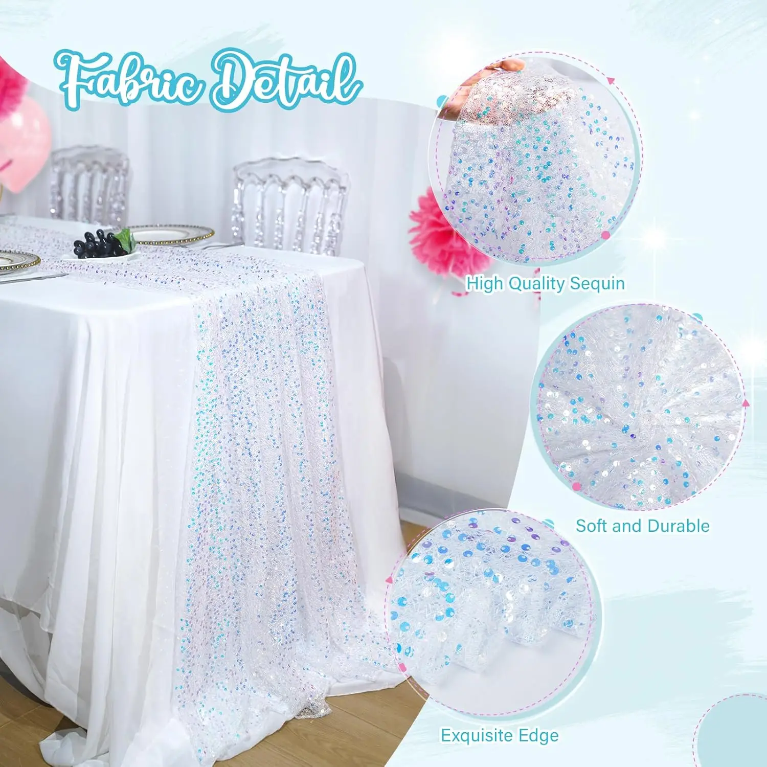 Блестящая переливающаяся дорожка с блестками - Фотография_6