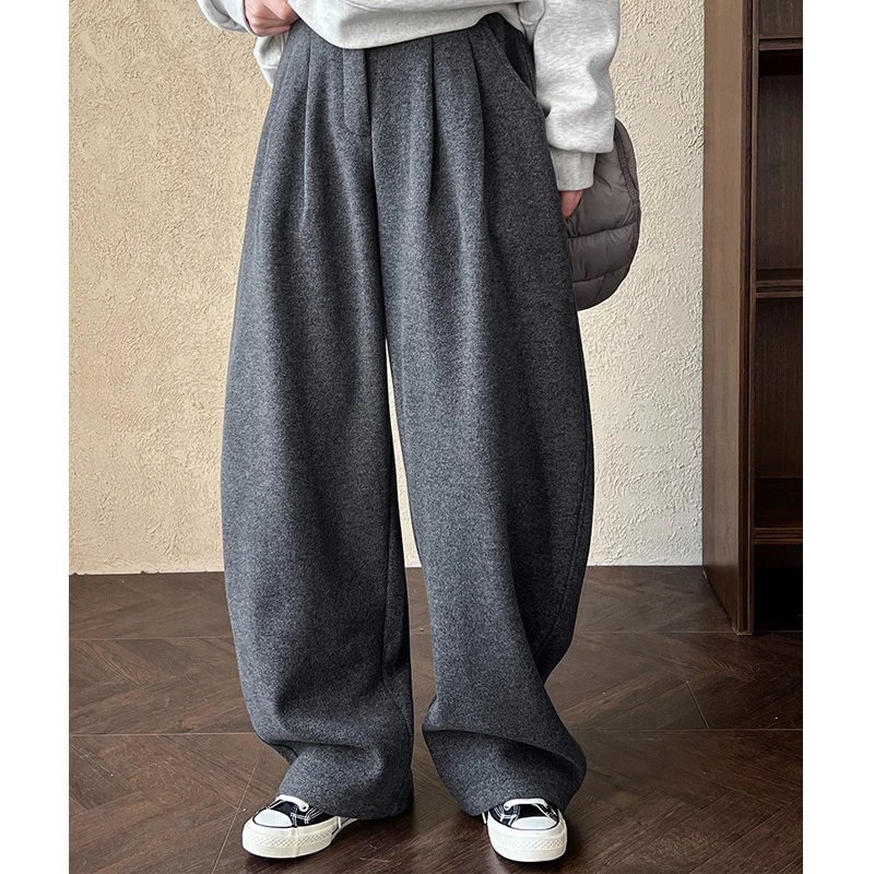 Женские зимне-осенние толстые брюки с высокой талией - Фотография_6