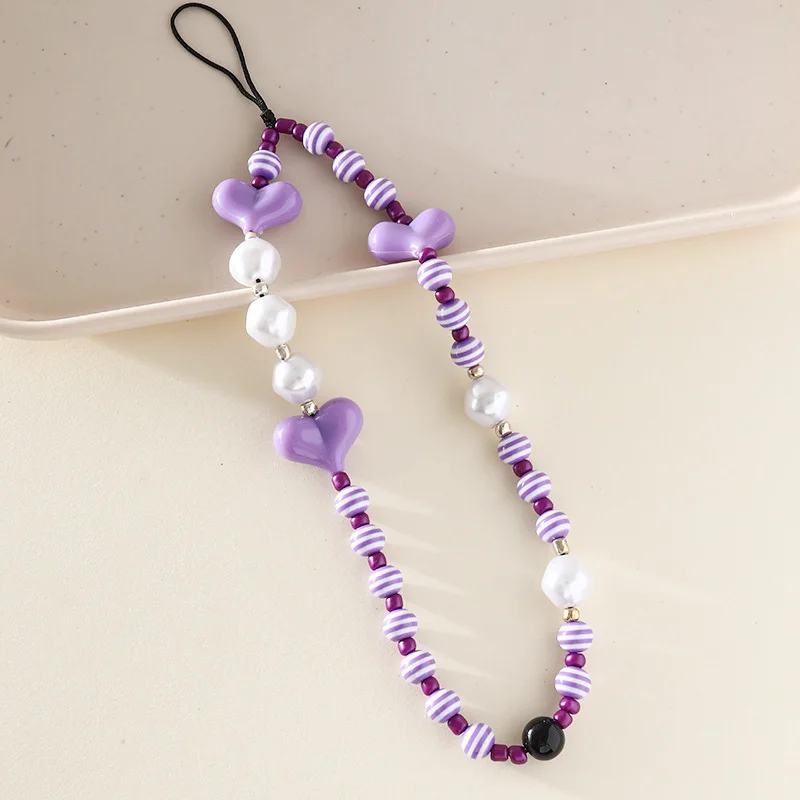 Акриловая подвесная цепочка для телефона с жемчугом - Фотография_4