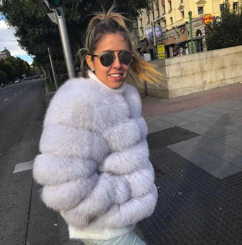 Women autumn winter faux fur fox - Фотография_3