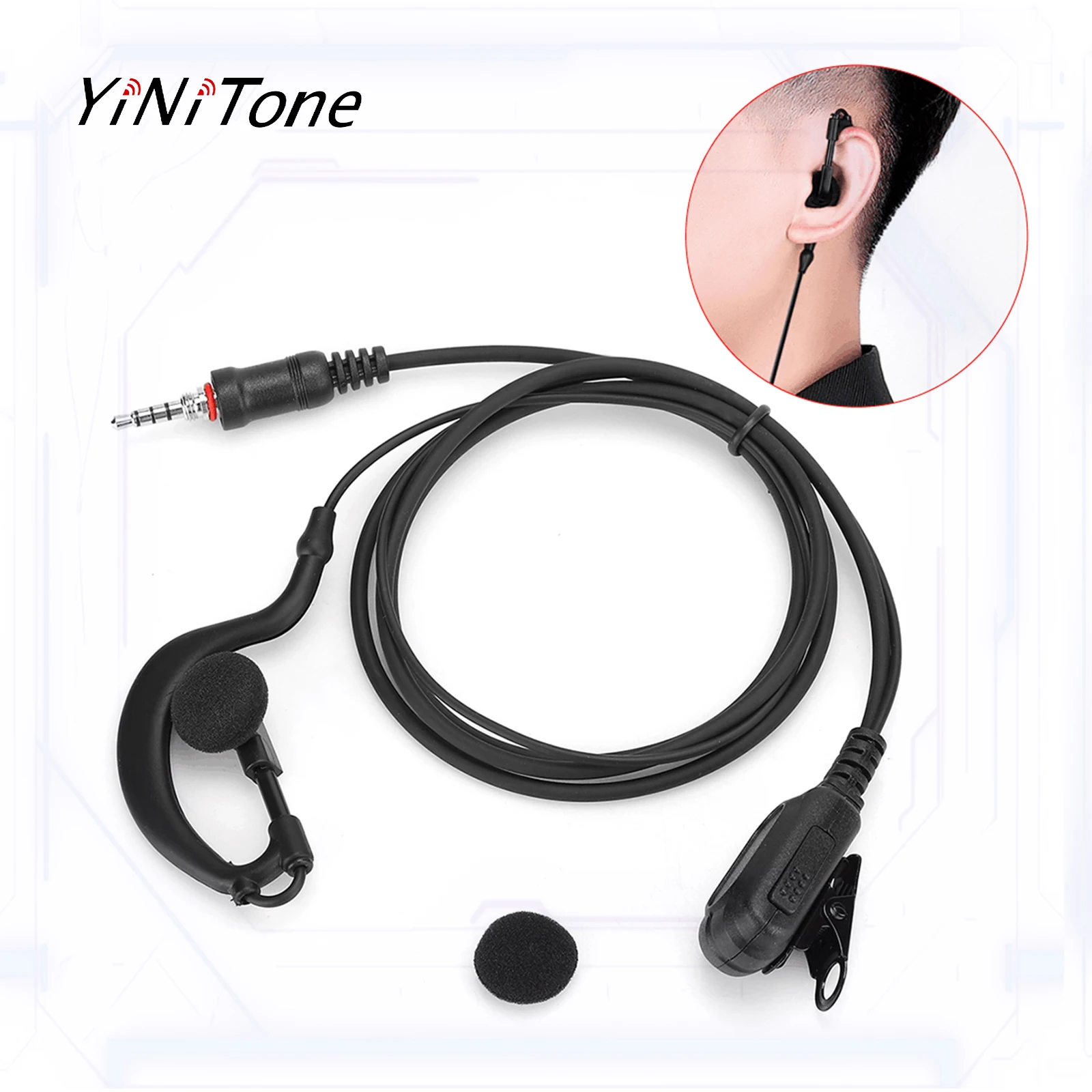 Гарнитура с ушным крючком g-образной формы для icom ic-m33 m25 m34 - Фотография_6