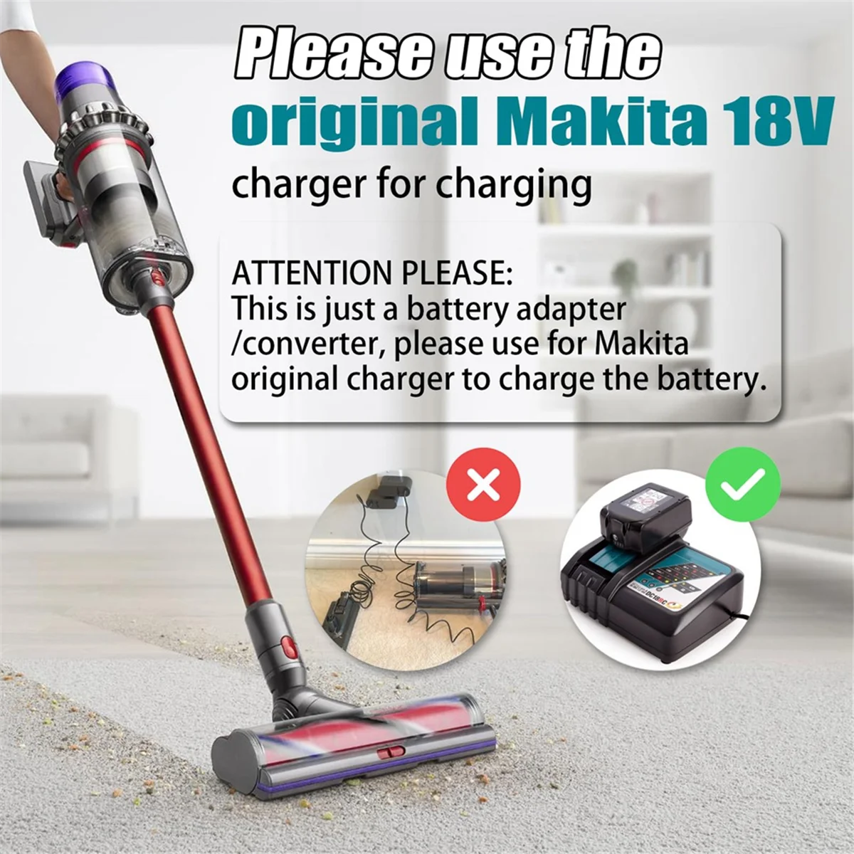 Адаптер mt18v11 для литиевой батареи makita 18 в для пылесоса dyson v11 - Фотография_5