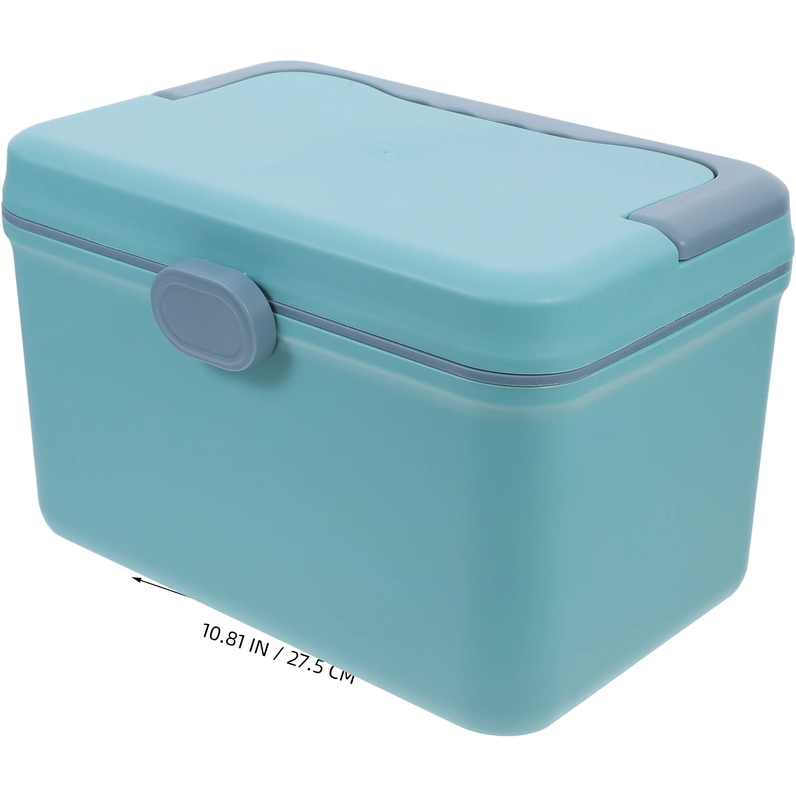 Синяя большая вместительная коробка для хранения лекарств с ручкой - Фотография_5