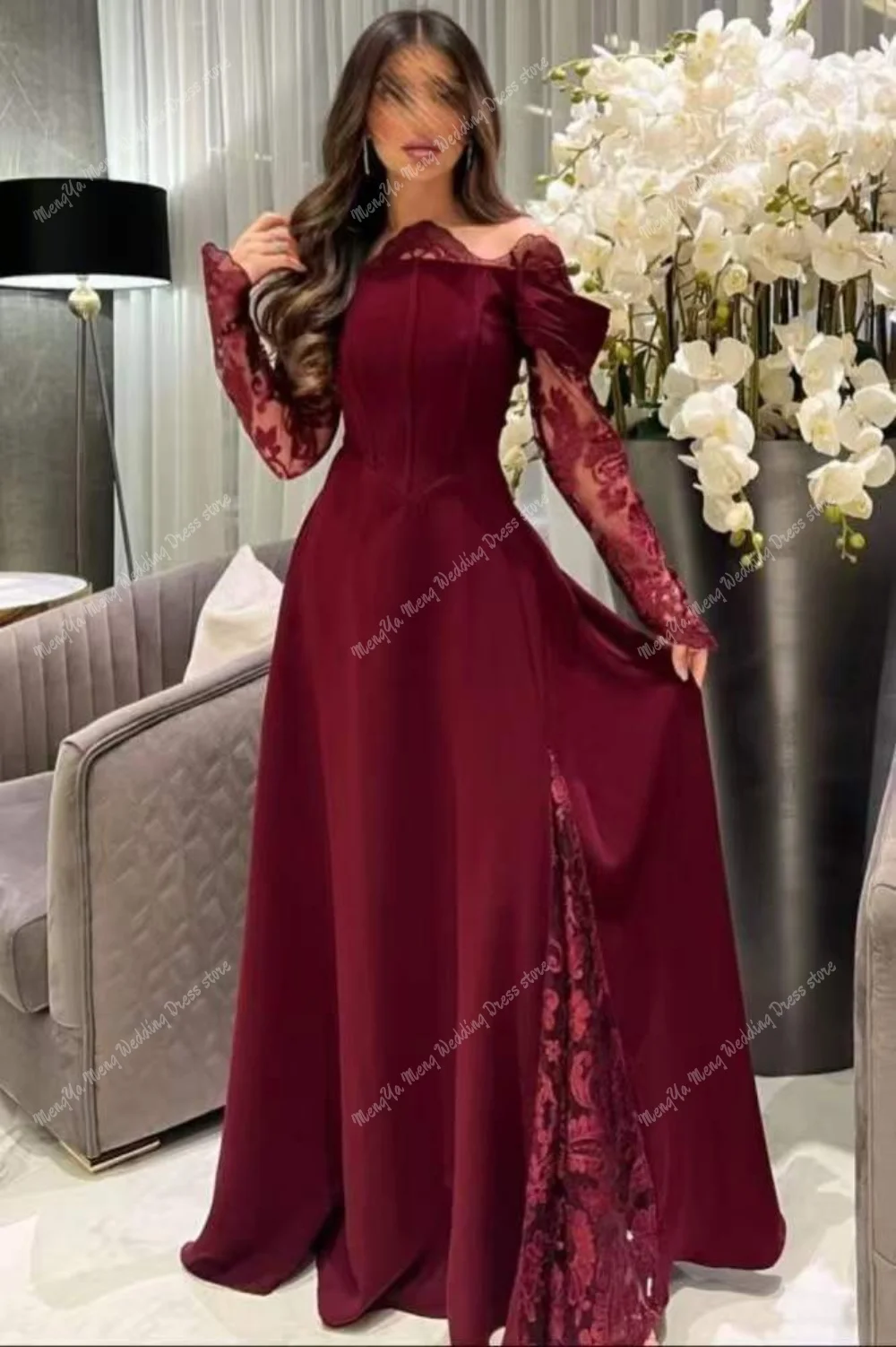 Zhuishu изысканные бордовые кружевные
