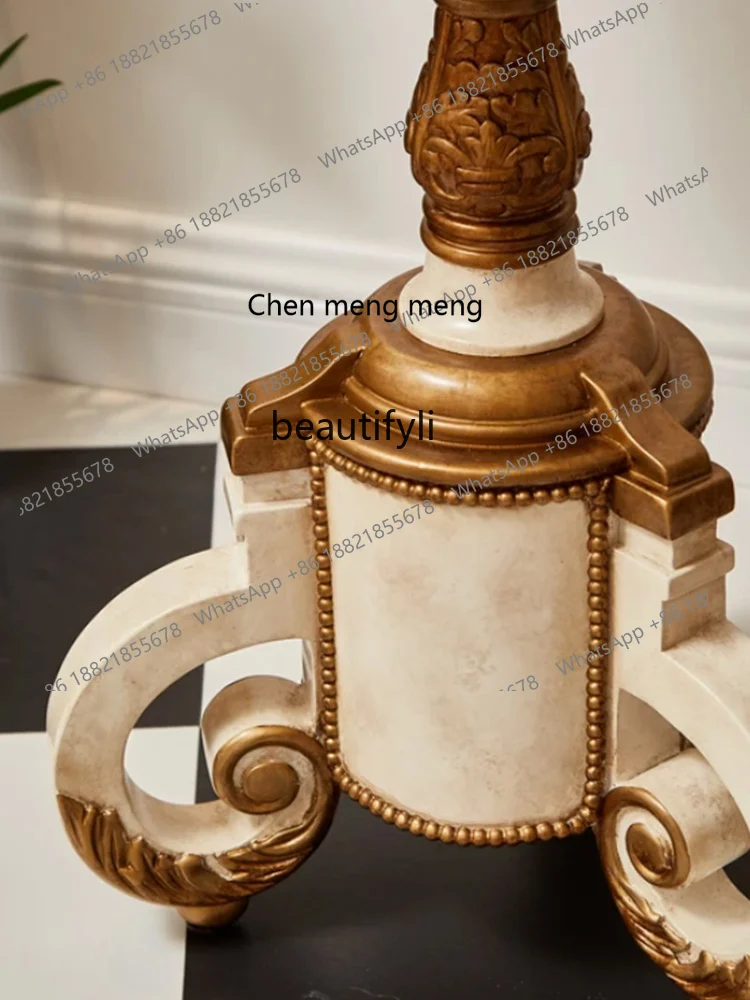 Винтажный круглый чайный столик с росписью в американском стиле - Фотография_5