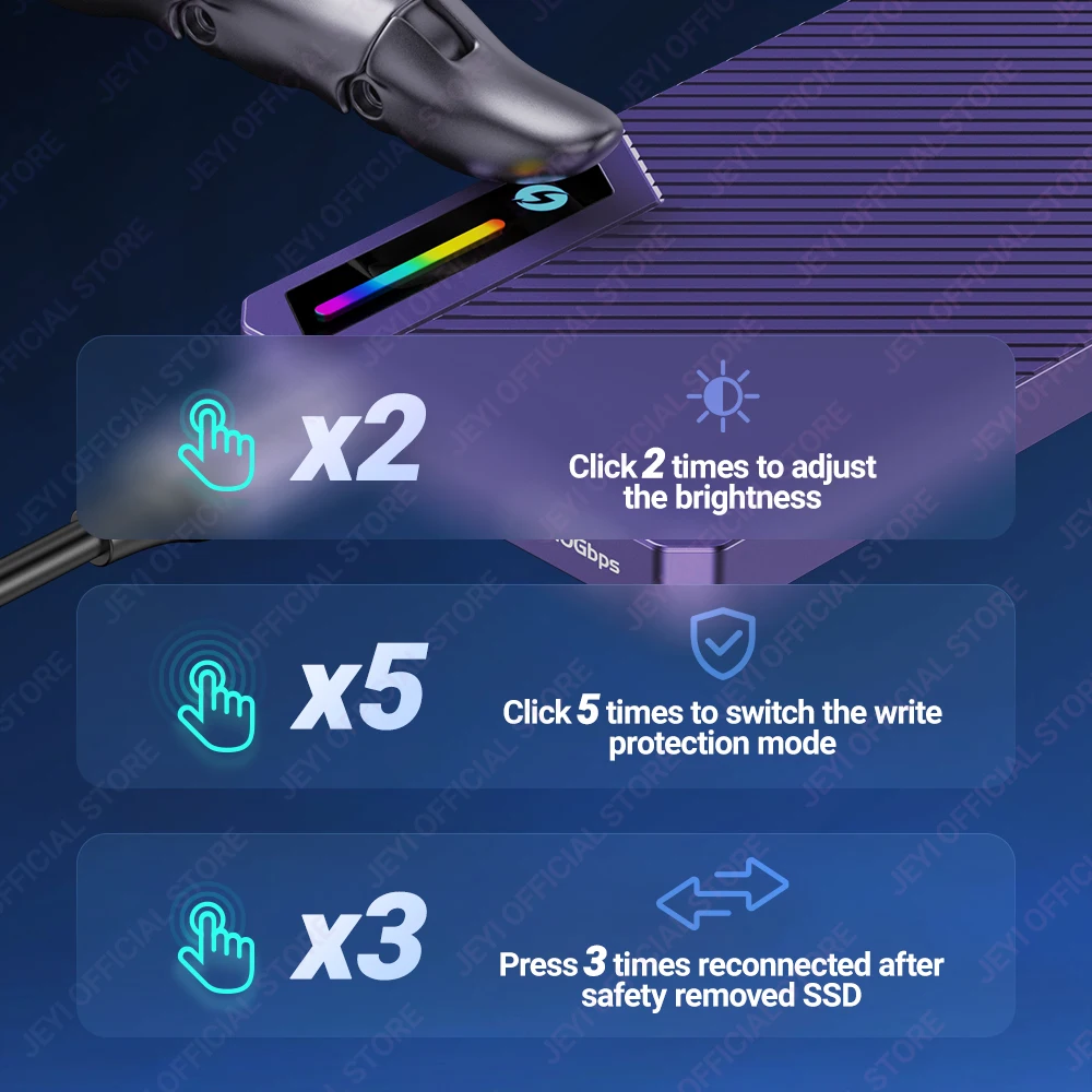 Ультратонкий корпус jeyi для ssd-накопителя rgb m.2 - Фотография_4