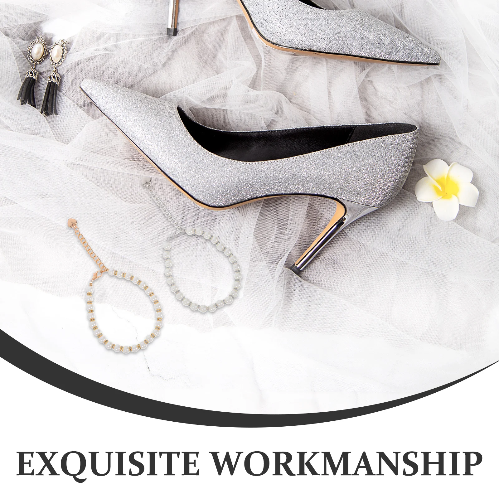 Ремешки на высоком каблуке с жемчужной цепочкой - Фотография_4