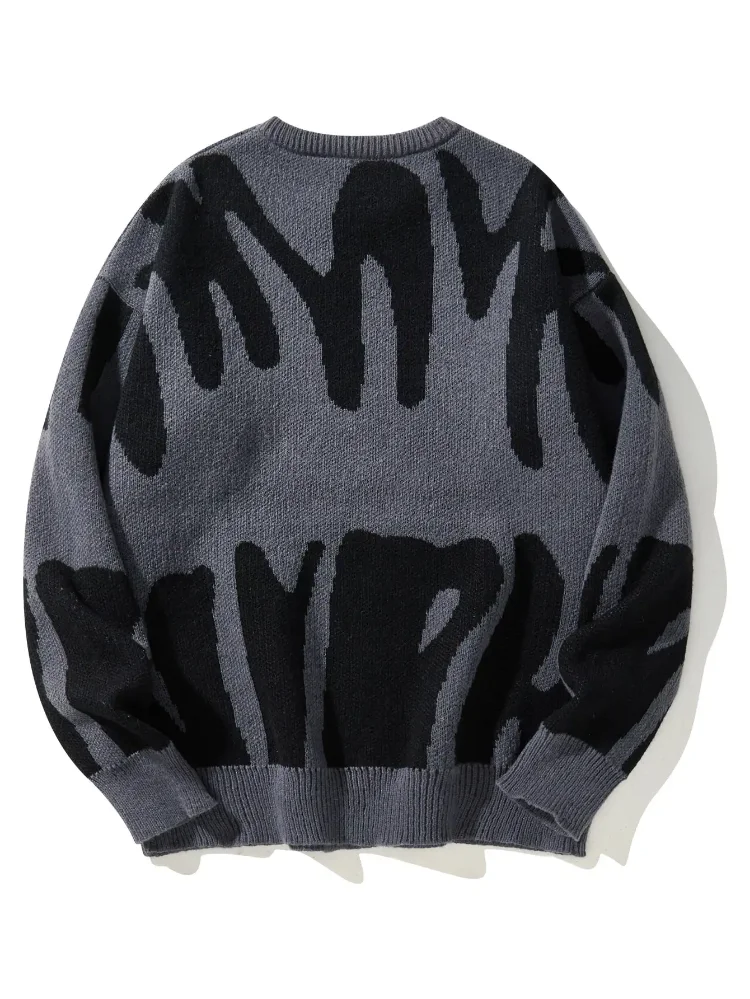 Новый популярный осенне-зимний пуловер с нерегулярным жаккардовым узором - Фотография_3