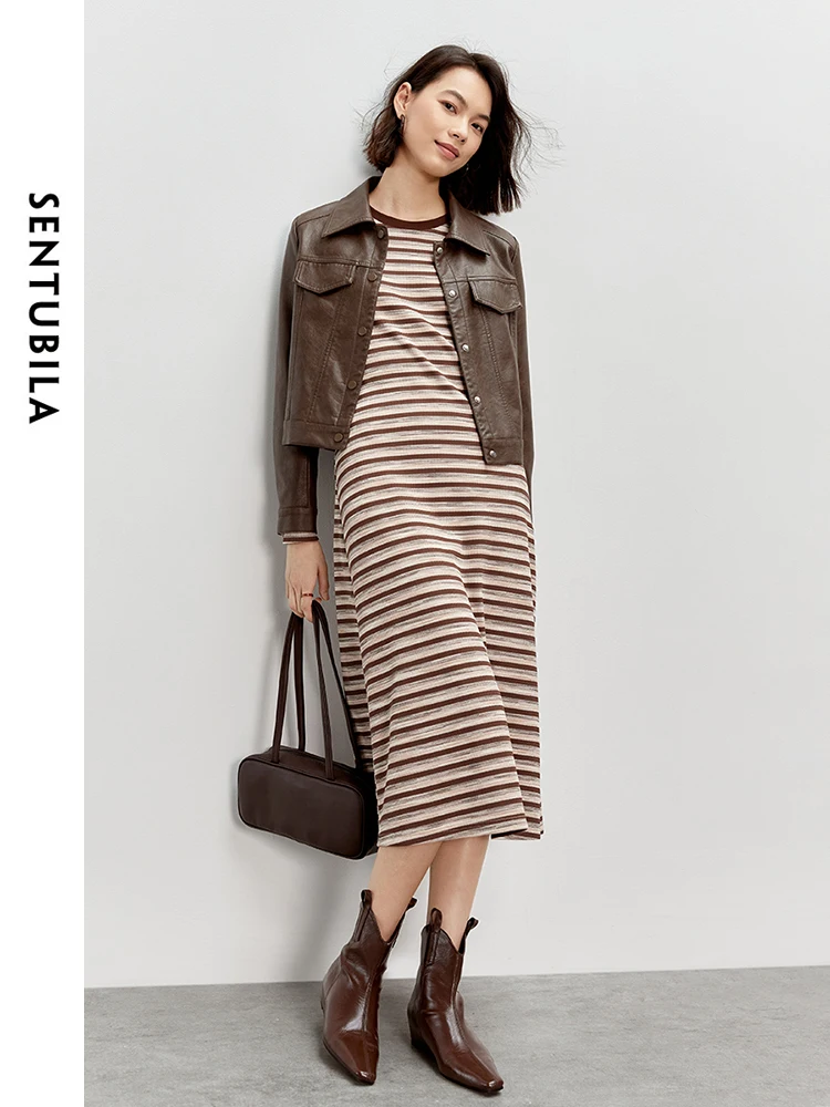 Sentubila женские винтажные укороченные куртки из искусственной кожи - Фотография_3