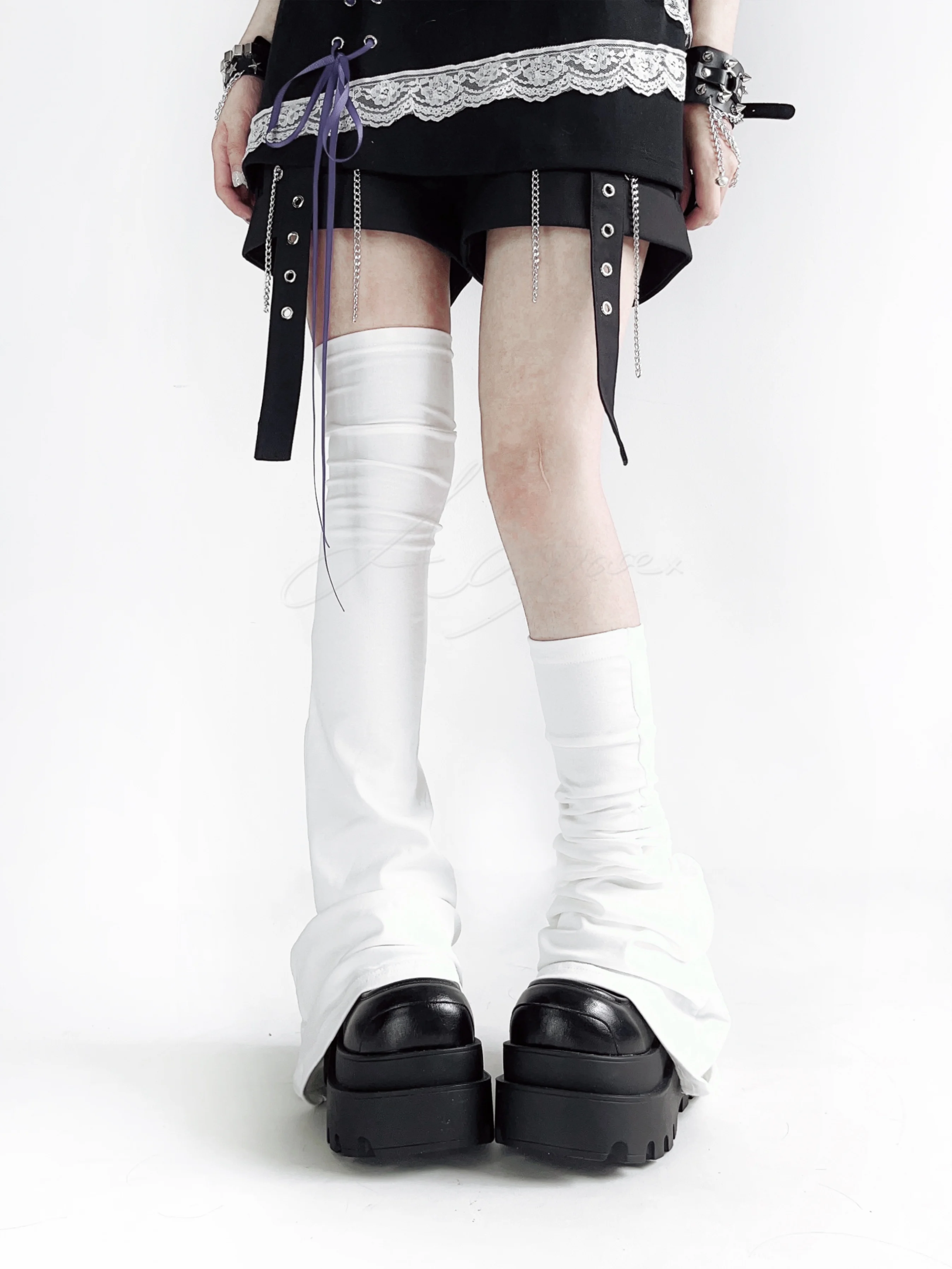 Новинка, однотонные полусапожки выше колена y2k - Фотография_4