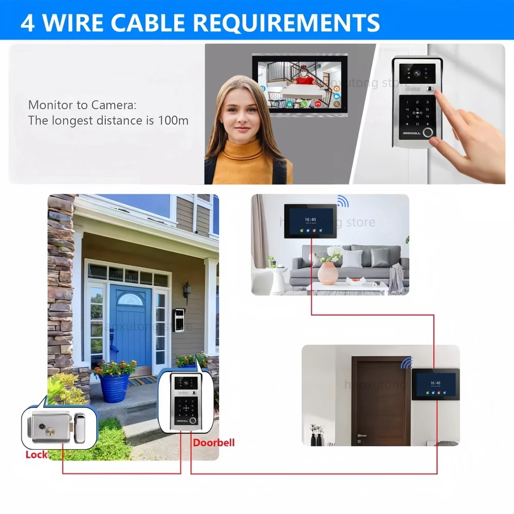 10-дюймовый tuya smart wi-fi видеодомофон - Фотография_3