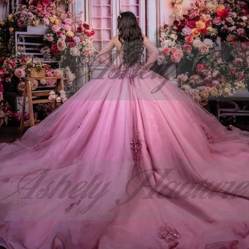 Ярко-розовое 15-летнее платье quinceanera - Фотография_6