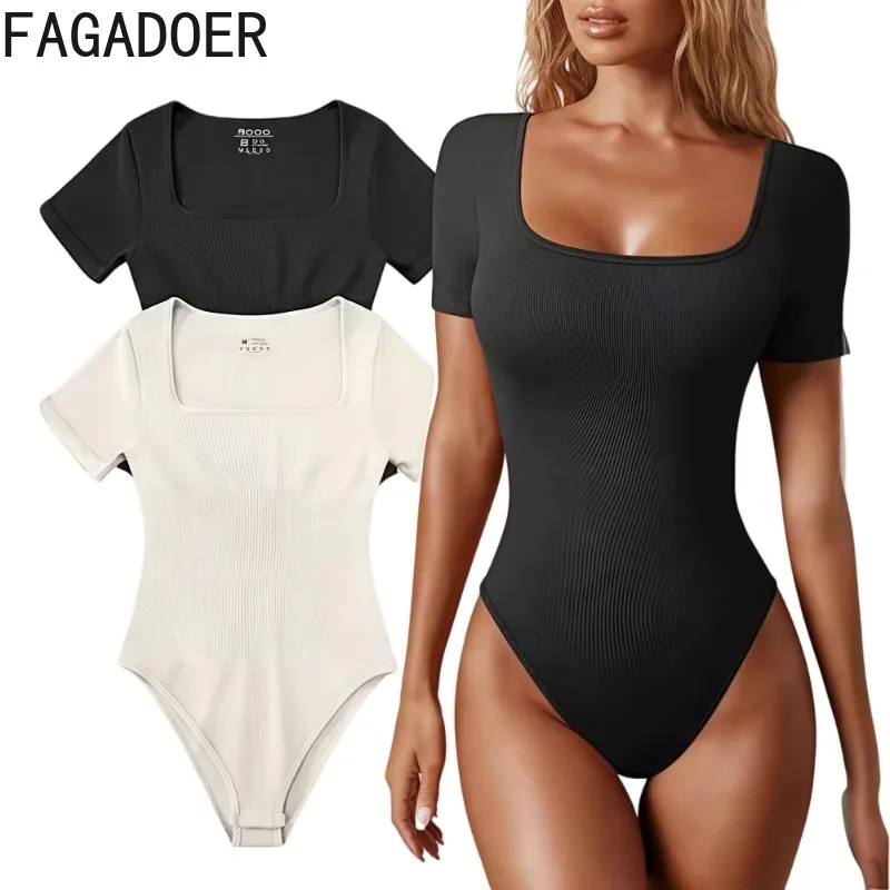 Fagadoer модный облегающий комбинезон в рубчик
