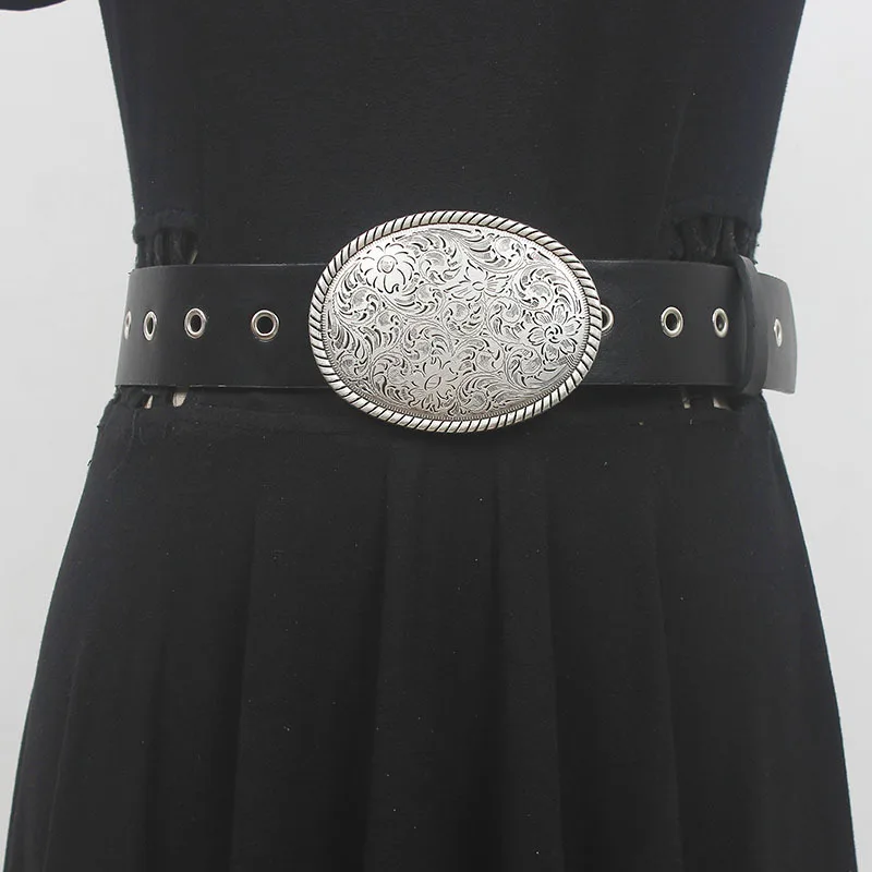 Женский модный винтажный корсет из натуральной кожи с пряжкой - Фотография_3