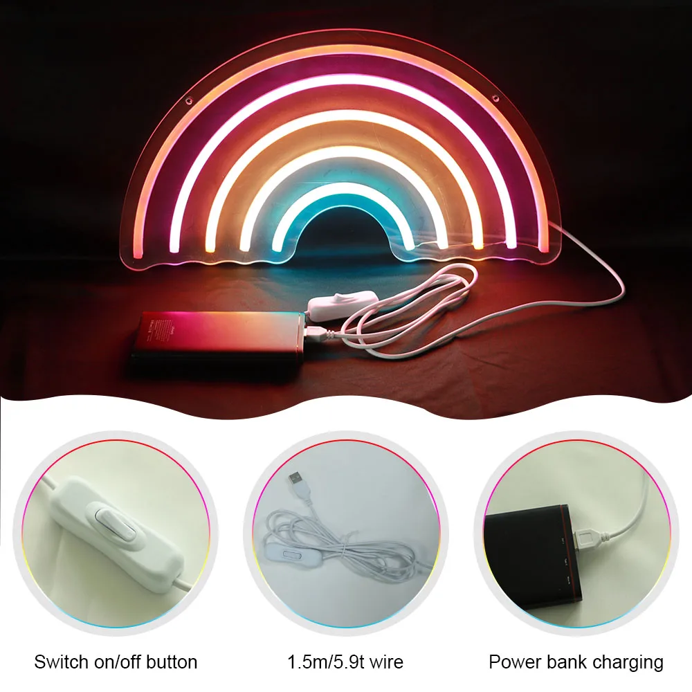 Радужный светодиодный неоновый свет с питанием от usb - Фотография_3