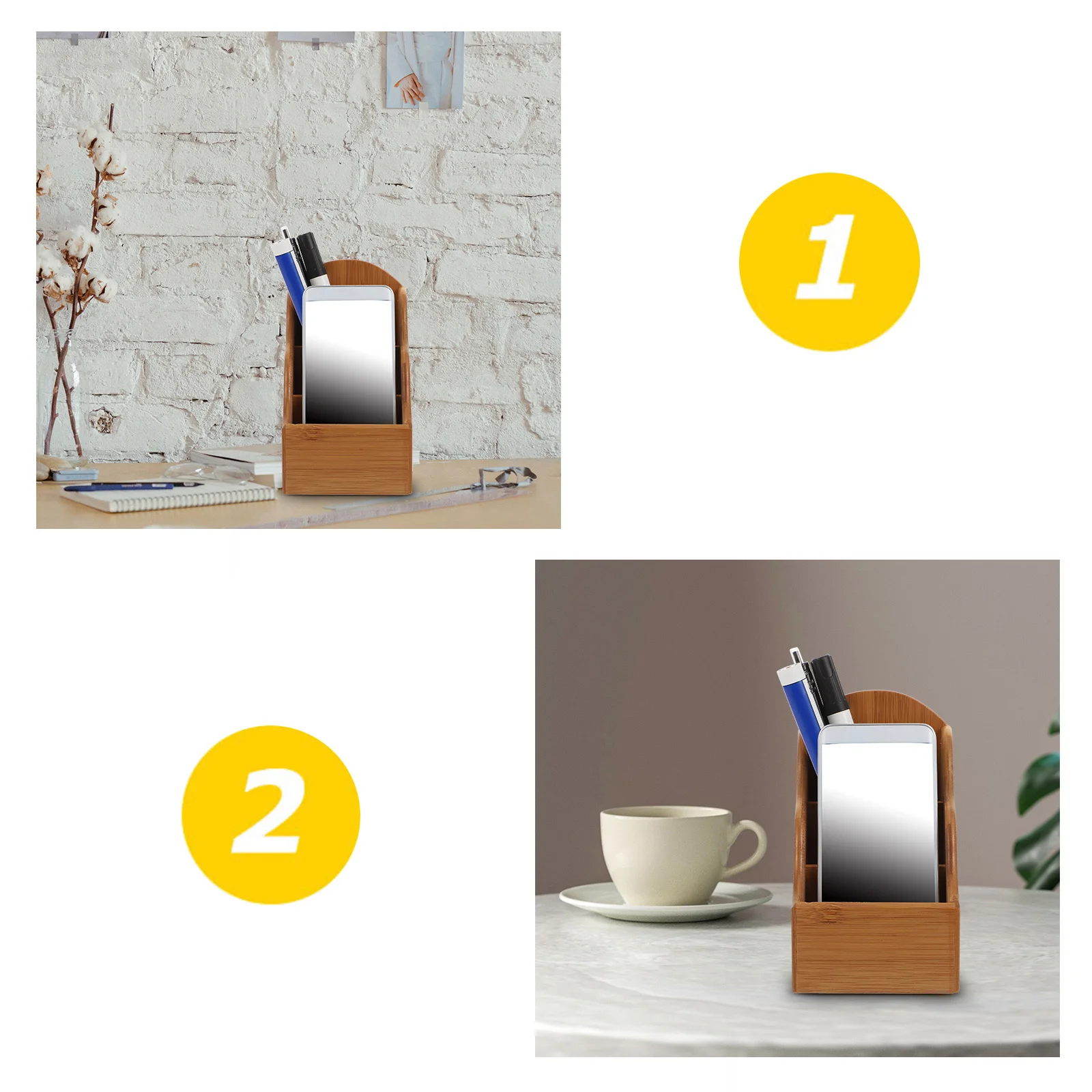 Бамбуковый настольный органайзер - Фотография_3