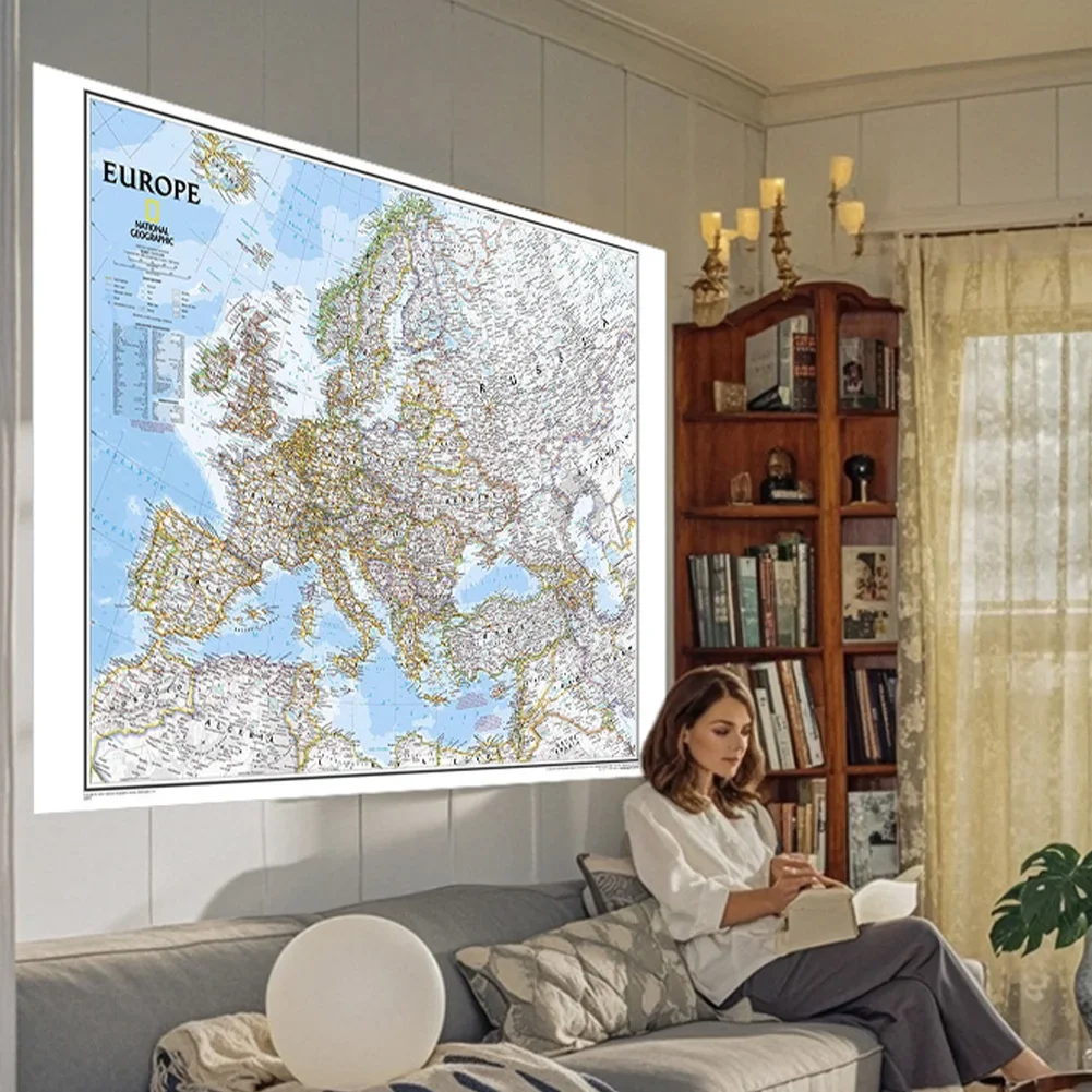 Складная винтажная европейская карта на английском языке - Фотография_2