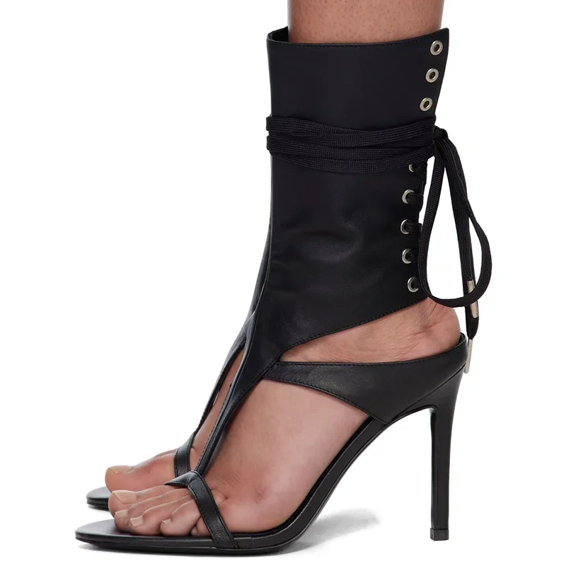 Кожаные сандалии mette one word с ремешком - Фотография_2