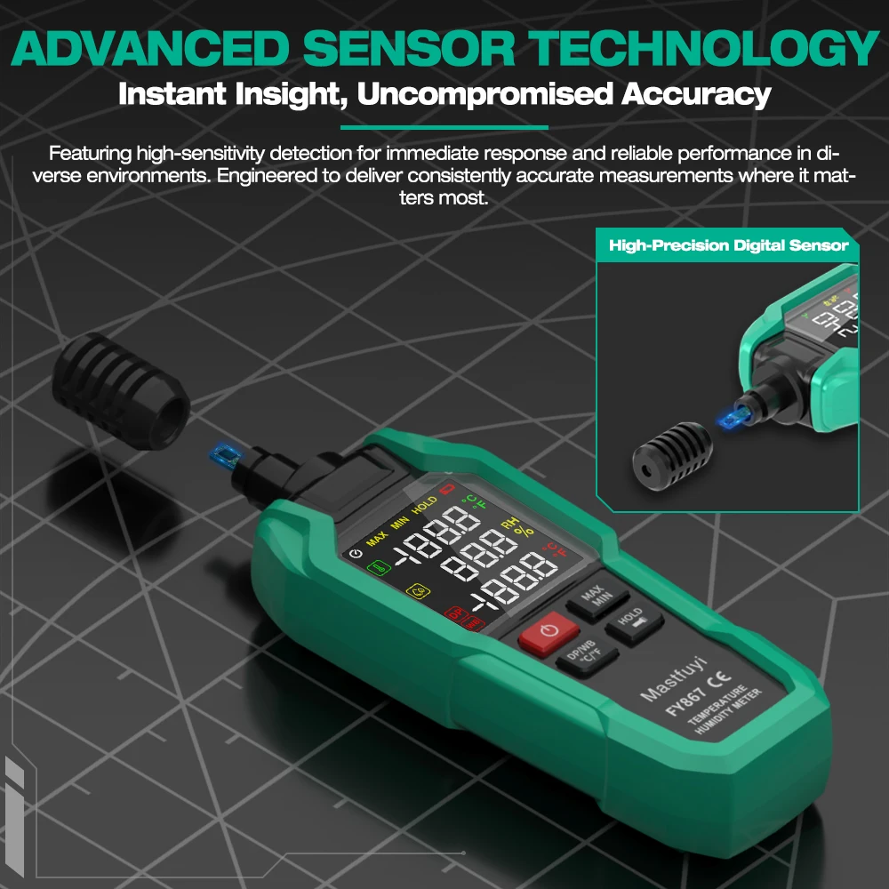 Измеритель температуры и влажности mastfuyi - Фотография_5