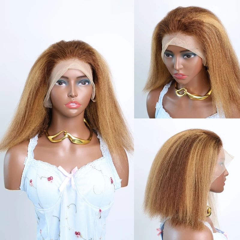 Highlight kinky straight 13x4 кружевной - Фотография_3