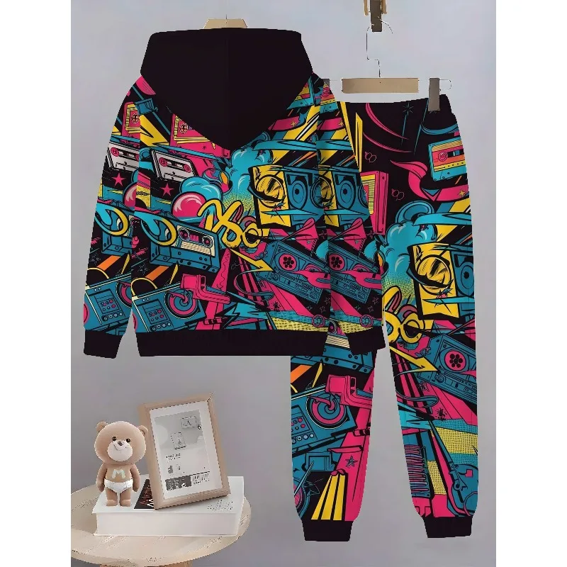 Модная толстовка с капюшоном и 3d принтом в стиле граффити - Фотография_3